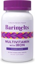 BariMelts Bariatric Multivitamin med järn - 1 månads leverans (60 Fast-Dissolving tabletter) - Sugar-Free - Post-Op Bariatric Vitamins - Naturlig Blueberry smak