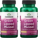 Swanson Green Lipped Mussel (Freeze-Dried) - Nya Zeeland Joint Health & Mobility Supplement - Natural Formel kan stödja hjärthälsa och matsmältningsfunktion - (60 kapslar, 500 mg vardera) (2 Pack)