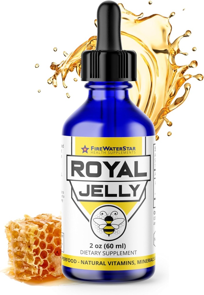 FWS Royal Jelly Bee Powered Superfood, Natural Vitamins, Minerals, Antioxidanter, Organic, Food of The Emperors, Nutrient-Rich Supplement, Non-GMO, stöder välbefinnande och hudhälsa