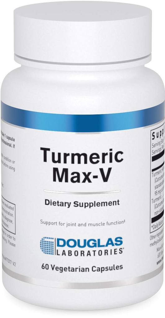 Douglas Laboratories Turmeric Max-V | Standardiserad Curcumin för att stödja gemensamma och muskelfunktion | 60 kapslar