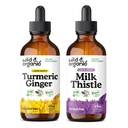 Wild & Organic Turmeric Ginger Tinkture 4 fl oz & Milk Thistle Tincture 4 fl oz