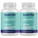 Alpha GPC 600mg per portion (240 vegetariska kapslar) (120x2) - Inga Stearates - Vegan - Icke GMO - Glutenfri