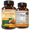 Gurkmeja med Ginger Root Joint Support Supplement | Gurkmeja Curcumin Supplement 95% Curcuminoids | Innehåller organisk gurkmeja & Ginger med Black Pepper Extract för Max Absorption