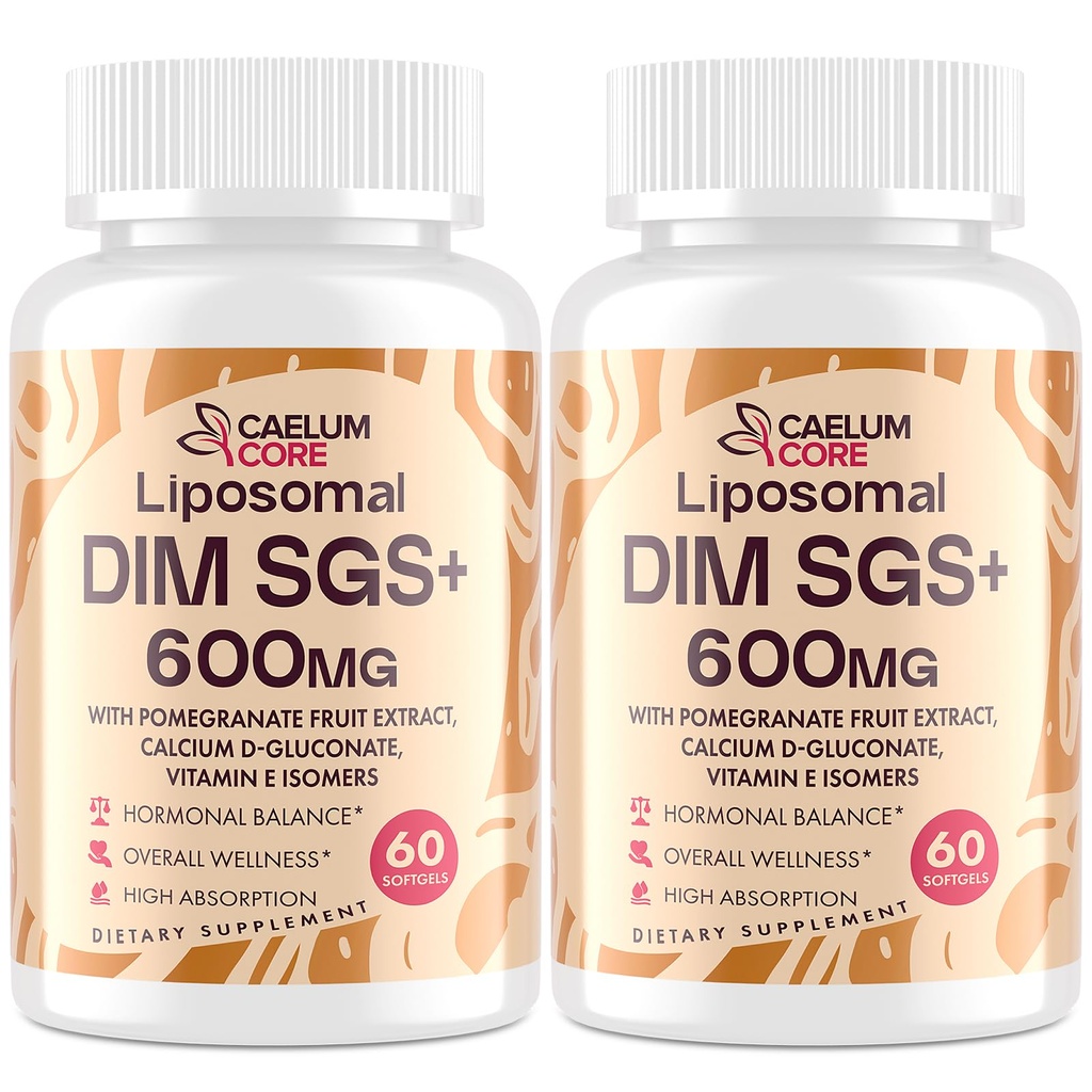 Liposomal DIM SGS Supplement - Hormon Supplement för kvinnor och män, Östrogen Supplements innehåller Sulforaphane Glucosinolate, Vitamin E, Pomegranate Fruit - Support Detox och Antioxidant (2 Pack)
