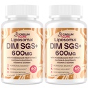Liposomal DIM SGS Supplement - Hormon Supplement för kvinnor och män, Östrogen Supplements innehåller Sulforaphane Glucosinolate, Vitamin E, Pomegranate Fruit - Support Detox och Antioxidant (2 Pack)
