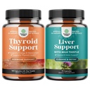 Bundle of Herbal Thyroid Support Komplex med L Tyrosine Bladderwrack Selenium Pure Ashwagandha och Liver Cleanse Detox & Repair - Milk Thistle med Dandelion Root Choline Beetroot & Artichoke Extract