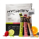 Hydrofy Hydrogen Water + Electrolytes Drink Mix - Variety Pack | H2 Hydration Packets med molekylärt väte, natrium, kalium, magnesium | Lemon Lime, Raspberry, Orange + koffein | 12 greve