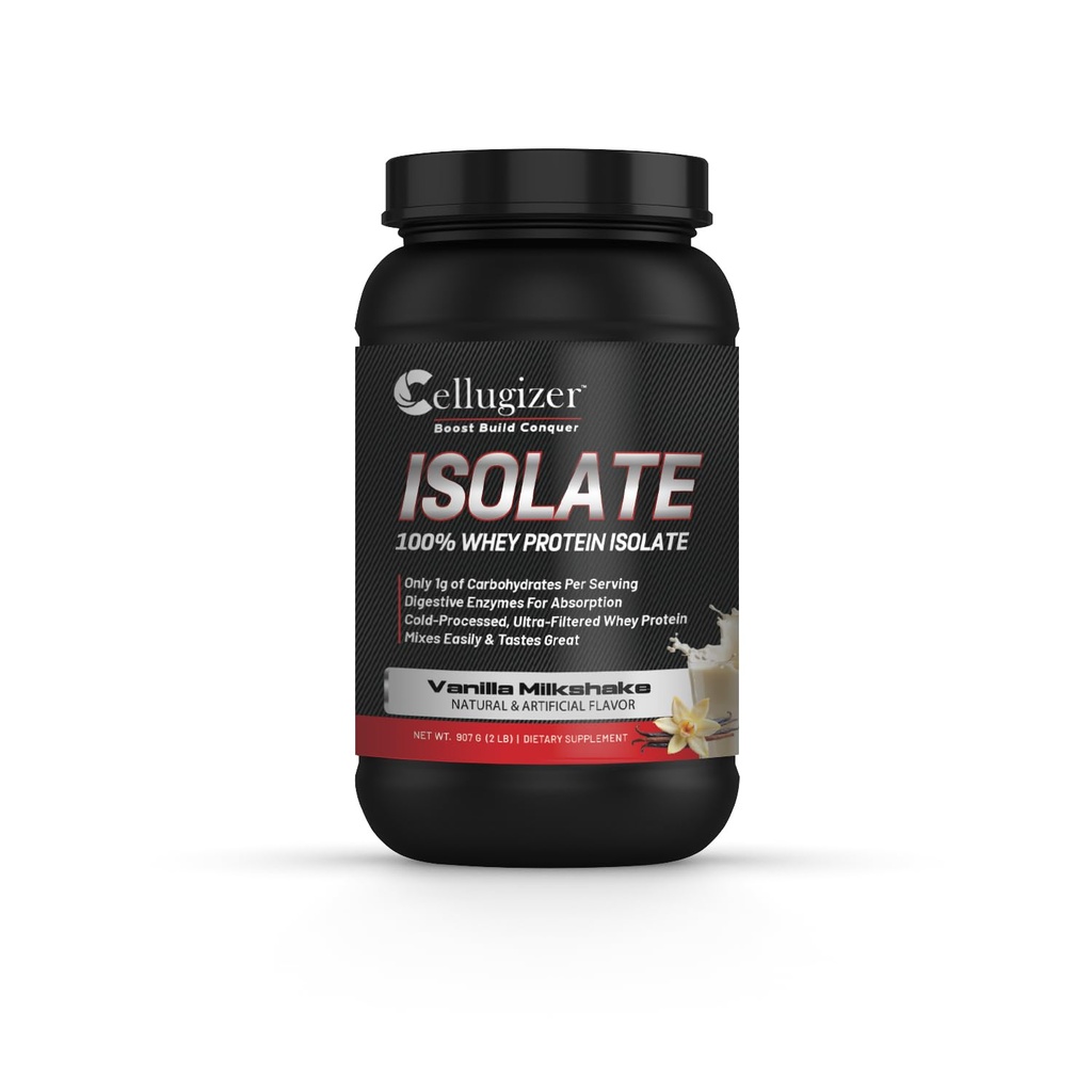 100% Whey Isolate 2lb, Vanilla I 26g Protein, Fast Digesting I 0g Sugar, Low Carb