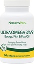 Natures Plus Ultra Omega 3 6 9-1200 mg, 60 Softgels - Borage Oil, Fish Oil, Flax Oil Supplement, Gluten-Free - 60 portioner
