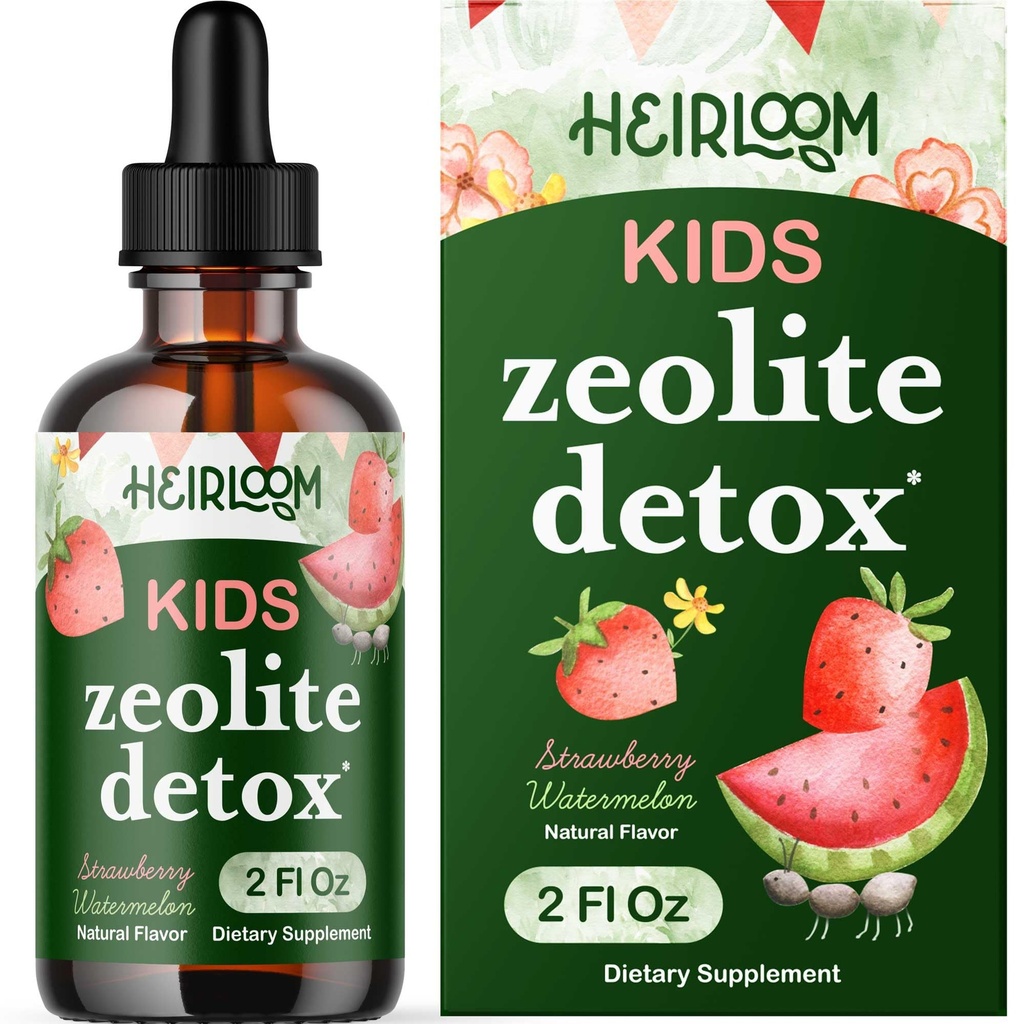 Zeolite Detox for Kids Liquid Drops - Gentle Daily Cleanse & Speech Support with Methylated B12 & Vitamin D - Kids Clinoptilolite Zeolite Drops Detox Cleanse Supplement 2oz