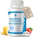 5-i-1 Magnesiumkomplex tillskott med vitaminer och växtbaserade extrakt, 30 dagar leverera med Magnesium Glycinate Citrate Malate Taurate Oxide för Calm Bone Muscle Energy Cortisol Balance, Vegan