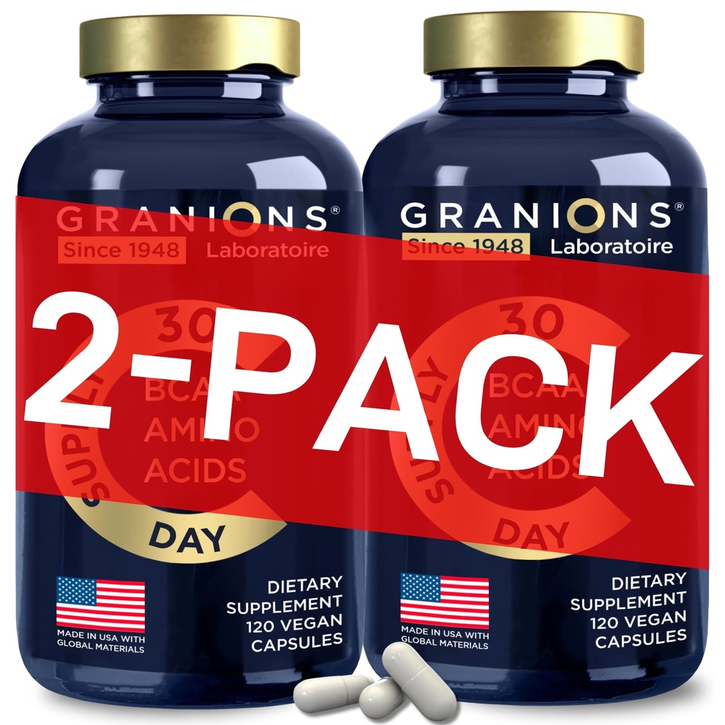 Essentiella aminosyror Supplement för män och kvinnor - Alla 9 BCAAs EAA Supplements Formel - Leucine Amino Acid, Lysine, Tryptophan, Advanced Amino Energy & Muscle Recovery - 240 Vegan BCAA Capsules