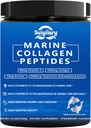 Collagen Peptides Powder for Women, Multi Marine Hydrolyzed for Healthy Hair, Skin, Nails with Hyaluronic Acid, Biotin, Vitamin C, 30 Servings (10.6 OZ, Strawberry)