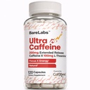 Extended Release koffeinpiller + koffein L-Theanine + Focus & Energy Supplement + No Jitters, No Crash + Natural - 120 kapslar