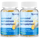 Liposomal Nattokinase 12.000 FU Serrapeptase 360.000 SPU Enzyme Supplement - Berikad med Synergistic Enzymes och Nutrient Blend & Inulin för Circulatory, Gut, Digestion 60 Capsules (2 flaska)