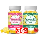 Lunakai Collagen och vitamin D3 Gummies Bundle - Icke-GMO Anti Aging Supplements for Men & Women - Immunity, Bone and Mood Support Gummy for Adults - 30 Days Supply