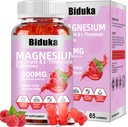 900mg Magnesium Komplex 65 Raspberry Gummies, Sugar Free Magnesium Glycinate & L-Threonate Kalium Supplement med vitamin D, B6, Q10 för avkoppling