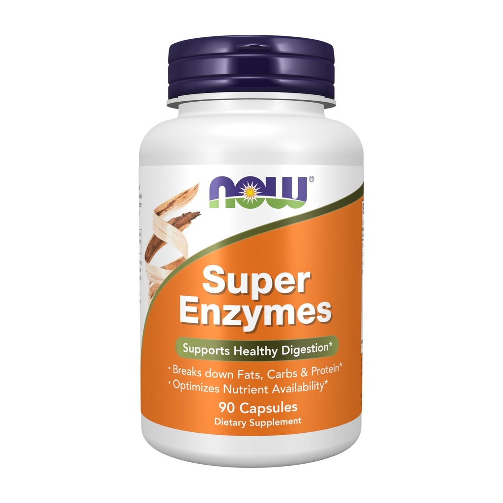 Nu kompletterar, Super Enzymes, formulerad med Bromelain, Ox Bile, Pancreatin och Papain, Super Enzymes,90 kapslar