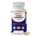 Vitamatic Ceylon Cinnamon 10000 mg Equivalent Per Serving (från 20:1 Extract 500 mg) med Berberine & Chromium - 240 Vegetable Capsules - Non-GMO & Gluten Free