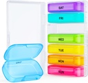ZIKEE 7 Packs Extra Large Pill Organizer, Portable Pill Box 7 Day for Pocket, Purse, Weekly Pill Case med Dual-Protection Design, Pill Container för Medicinering, Vitamin, Fish Oil, Supplement