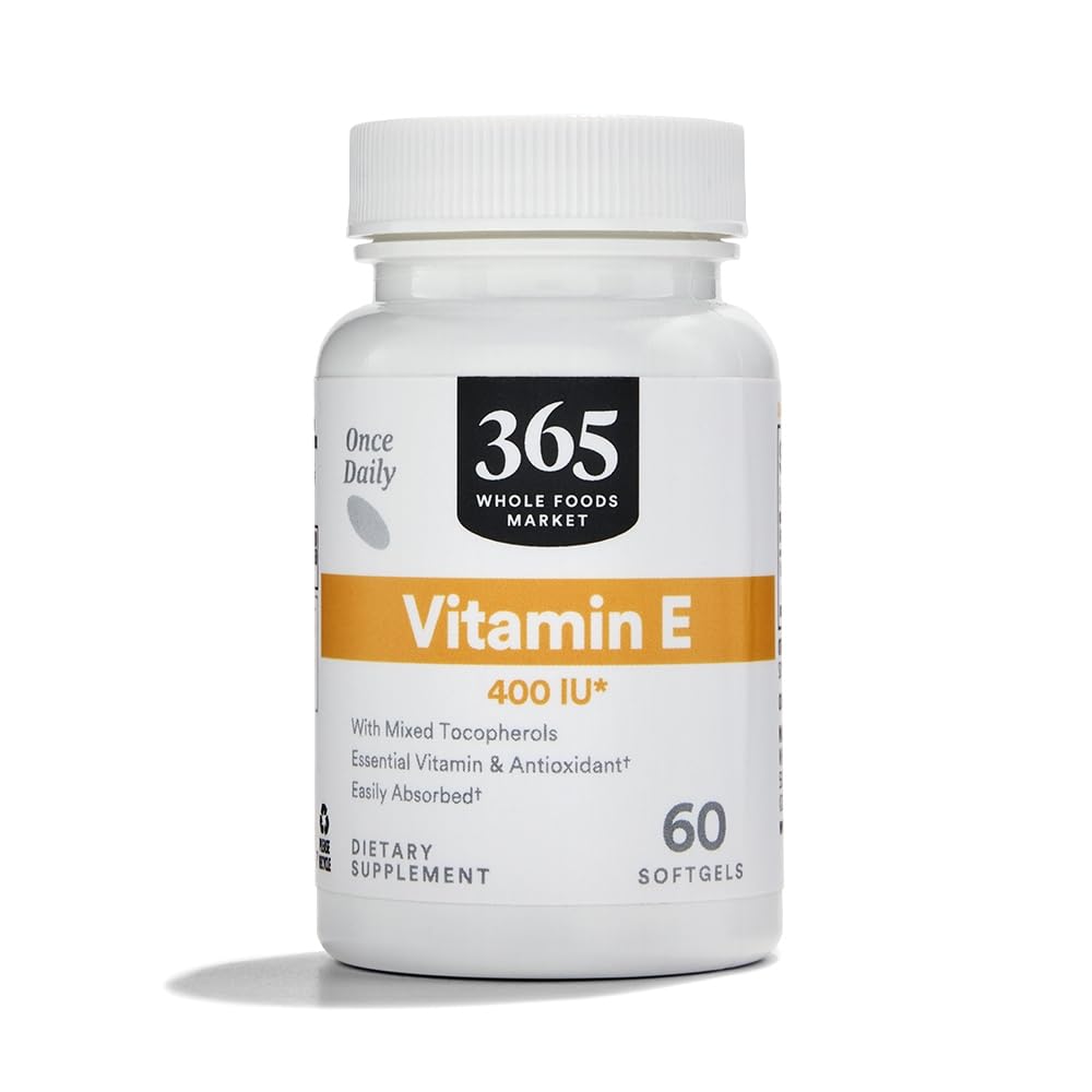 365 av Whole Foods Market, Vitamin E 400 IE med blandade tokoferoler, 60 greve