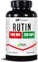 Healthfare Rutin Supplement 500mg | 200 Vegan Capsules | Natural Bioflavonoid Formel | Extra Styrka Antioxidant Support | Non-GMO, Gluten-Free | Made in USA
