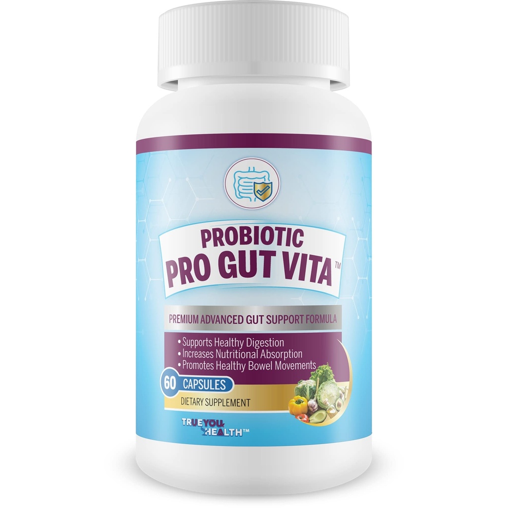 Probiotic Pro Gut Vita - Gut Health Support Probiotic & Vitamin Formel - Främja hälsosam matsmältning, näringsabsorption, tarmrörelser - Hjälp till att förbättra Gut Microbiome för ytterligare hälsofördelar