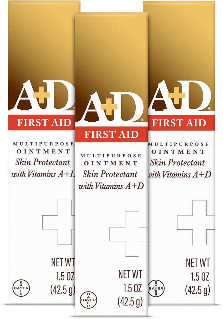 A+D First Aid Ointment, Multipurpose Dry Skin Moisturizer och Skin Protectant, 1,5 Oz (Pack of 3)