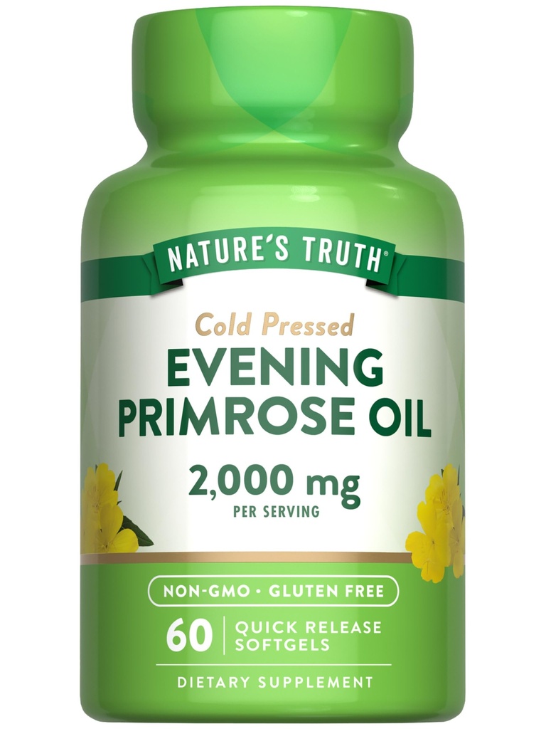 Naturens sanningskväll Primrose Oil Softgels | Cold Pressed | Non-GMO & Gluten Free Supplement