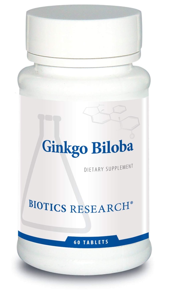 Biotics Research Ginkgo Biloba Standardized 24% Ginkgo Biloba Percent Extract, Brain Supplement, Nootropic, Focus, Energy, Memory, Healthy Aging. 60 tabletter