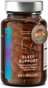 Natursömnstöd med Melatonin 1 mg & L-Tryptophan - Passionflower, Valerian Root & More - Förbättrad sömntillägg - 60 kapslar för Restful Nights