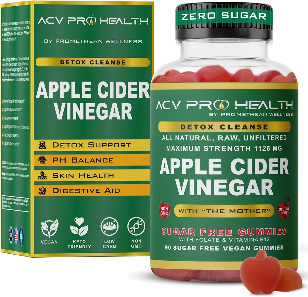 Apple Cider Vinegar Gummies Sugar Free - ACV med socker gör ingen känsla! Låg Carb Advanced Keto Acv Gummies Keto Gummy Detox Cleanse Golo
