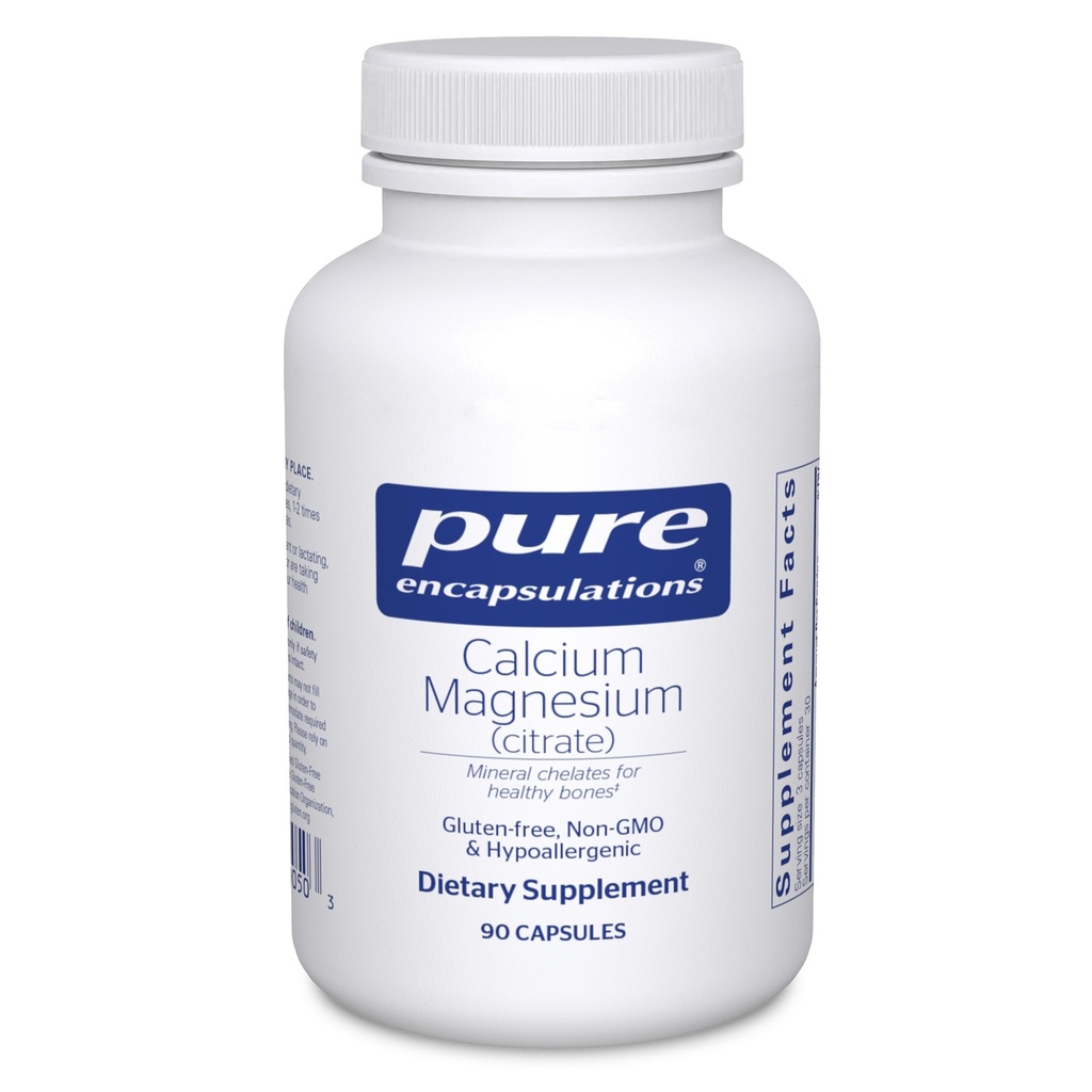 Pure Encapsulations Calcium Magnesium (Citrate) - 240 g Calcium & 240 g Magnesium - Bone Health Support - Non-GMO & Vegan - 90 kapslar