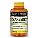 MASON NATURAL Cranberry med probiotisk, 2 månaders leverans, högt koncentrerad, stöder normal immun hälsa och urinsystem, 60 tabletter