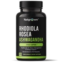 Natgrown Rhodiola Rosea med Ashwagandha Root Extract Capsules - Standardiserad till 3% Rosavins och 1% Salidroside - 120 Count