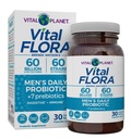 Vital Planet - Vital Flora Mäns Daily Probiotic, 60 miljarder CFU, 60 Diverse Strains, 7 Organiska Prebiotika, Immune Support, Gas Relief, Colon och Digestive Health Probiotics för Män 30 kapslar