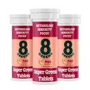 8Greens Supergreens tabletter | Super Greens Powder Superfood Tablet, Metabolism Immunity & Focus, Daily Greens Effervescent Tablets, Organic: Aloe Vera, Spirulina, Chlorella, Peach, 30 portioner