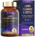 Liver Cleanse Detox & Repair 25-i-1 med mjölk Thistle,Dandelion Root, Betroot, Artichoke Extract för Liver Health Herb Liver Support Supplement Vitamins Zinc, Choline 90 Vegan Capsules