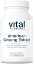 Vital Nutrients - American Ginseng - Energistöd - Mental och fysisk uthållighet - 100 vegetariska kapslar per flaska - 250 mg