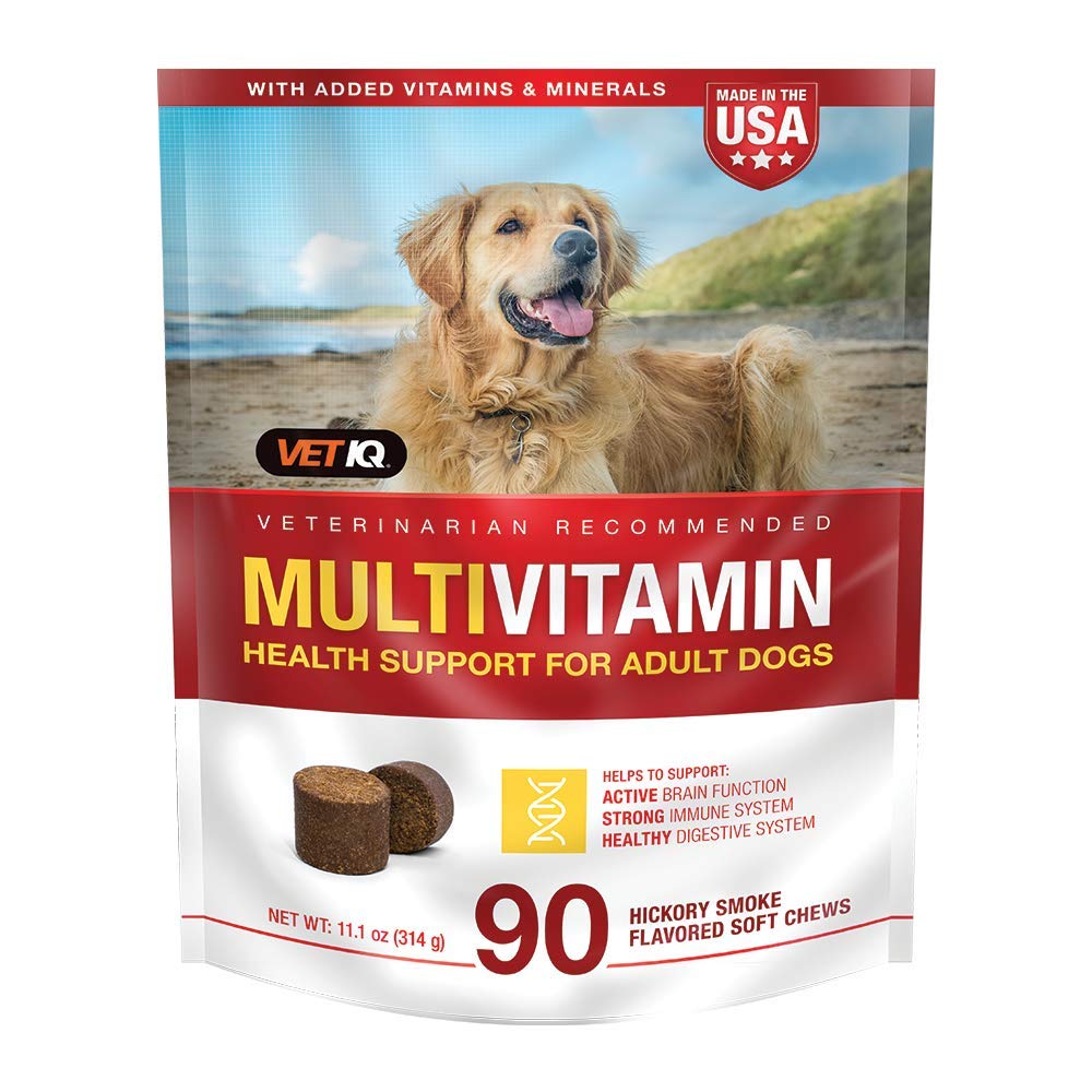 VetIQ Multivitamin Supplement för hundar, hälsostöd Supplement Soft Chews, 90 Count
