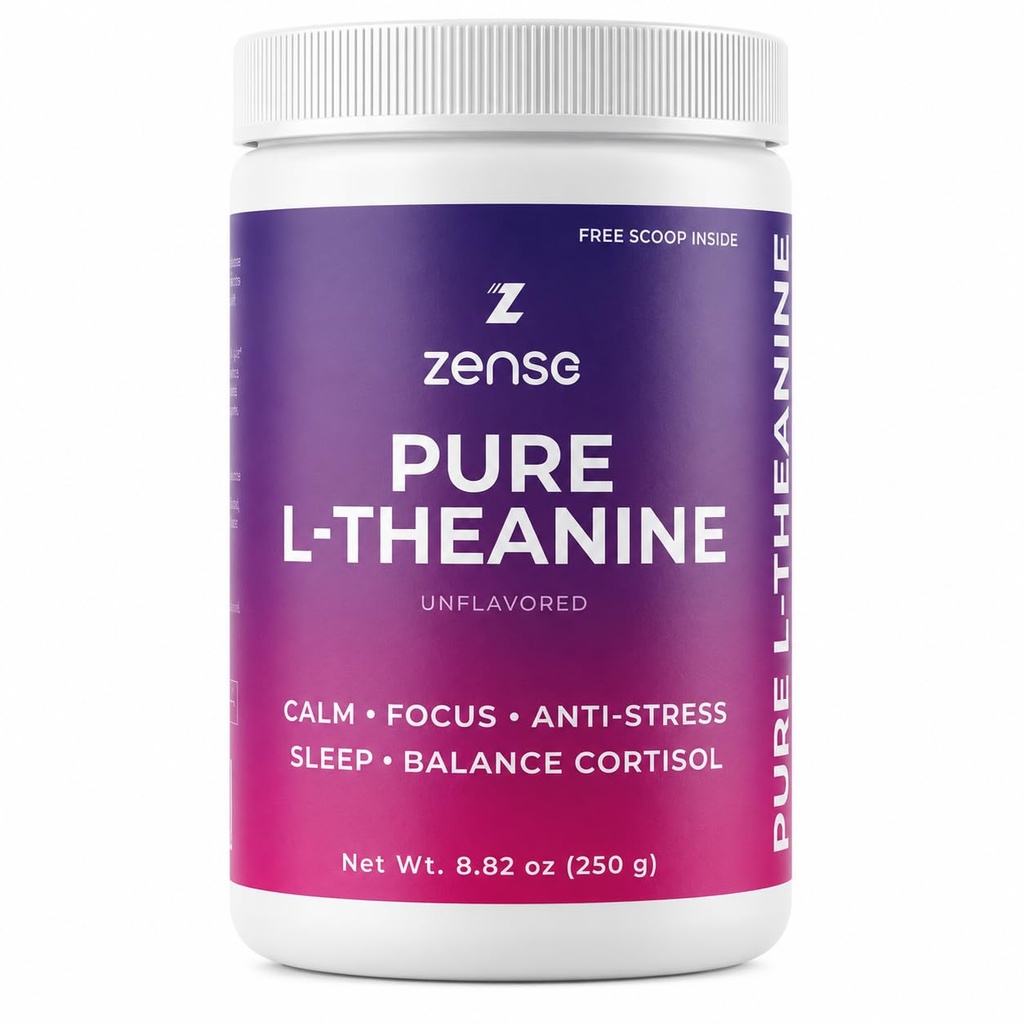 Ren L-Theaninpulver 100% [266gm-1,250 portioner] Naturlig L-Theanin Supplement - Endast 1 ingrediens, fri från socker, soja, filler, melatonin, icke-GMO, Vegan