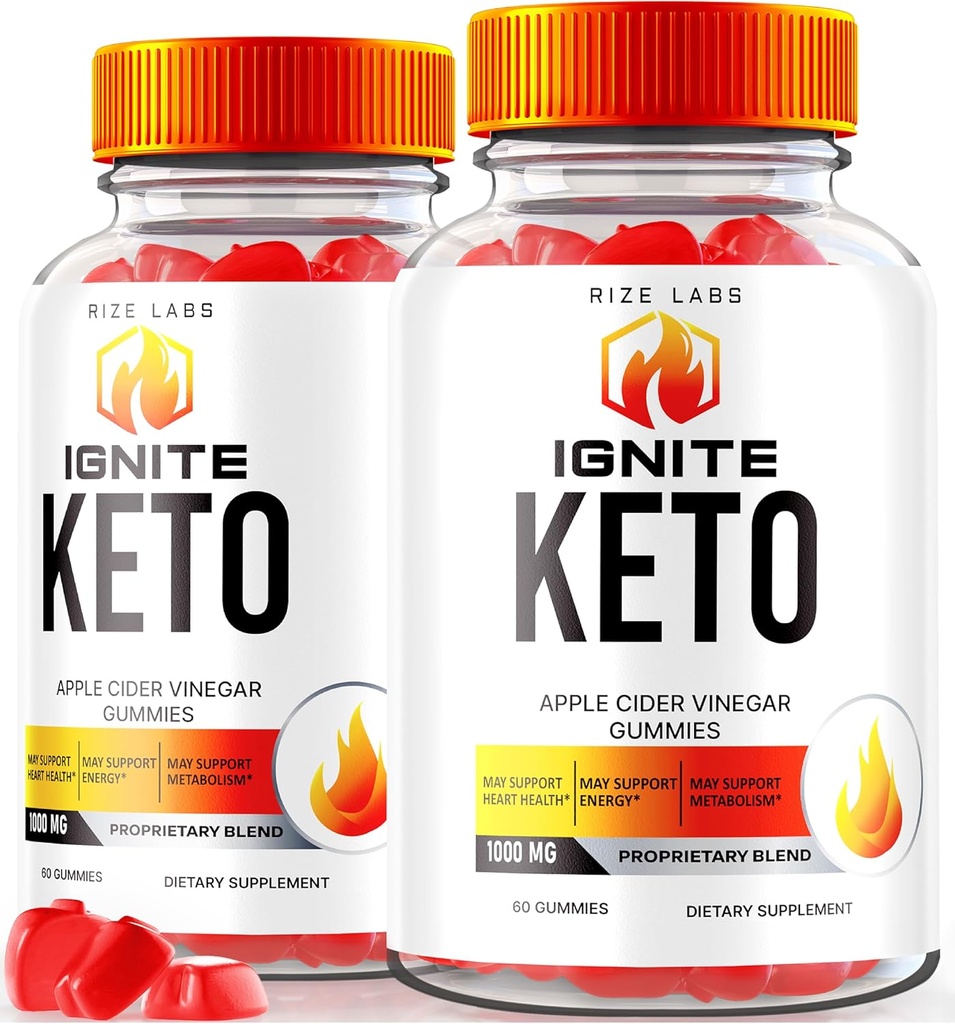 Rize labs (Pack of 2 Ignite Keto ACV Gummies for Advanced Weight Loss, Dietary Supplement (120 Gummies)