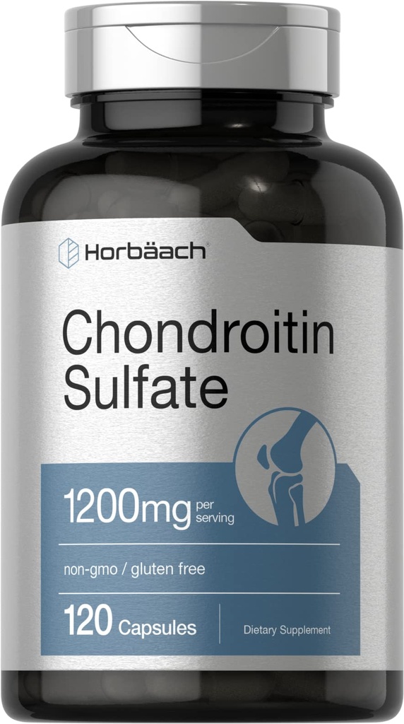 Horbaäch Chondroitin Sulfate 1200mg | 120 kapslar | Non-GMO & Gluten Free Supplement