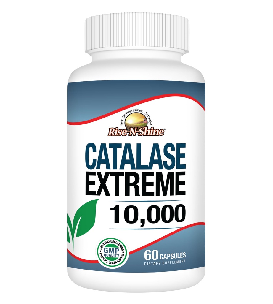 Rise-N-Shine Catalase Extreme Supplement 10 000 med Saw Palmetto, Biotin, Fo-Ti, PABA - Hårtillskott för starkt hår - 60 kapslar