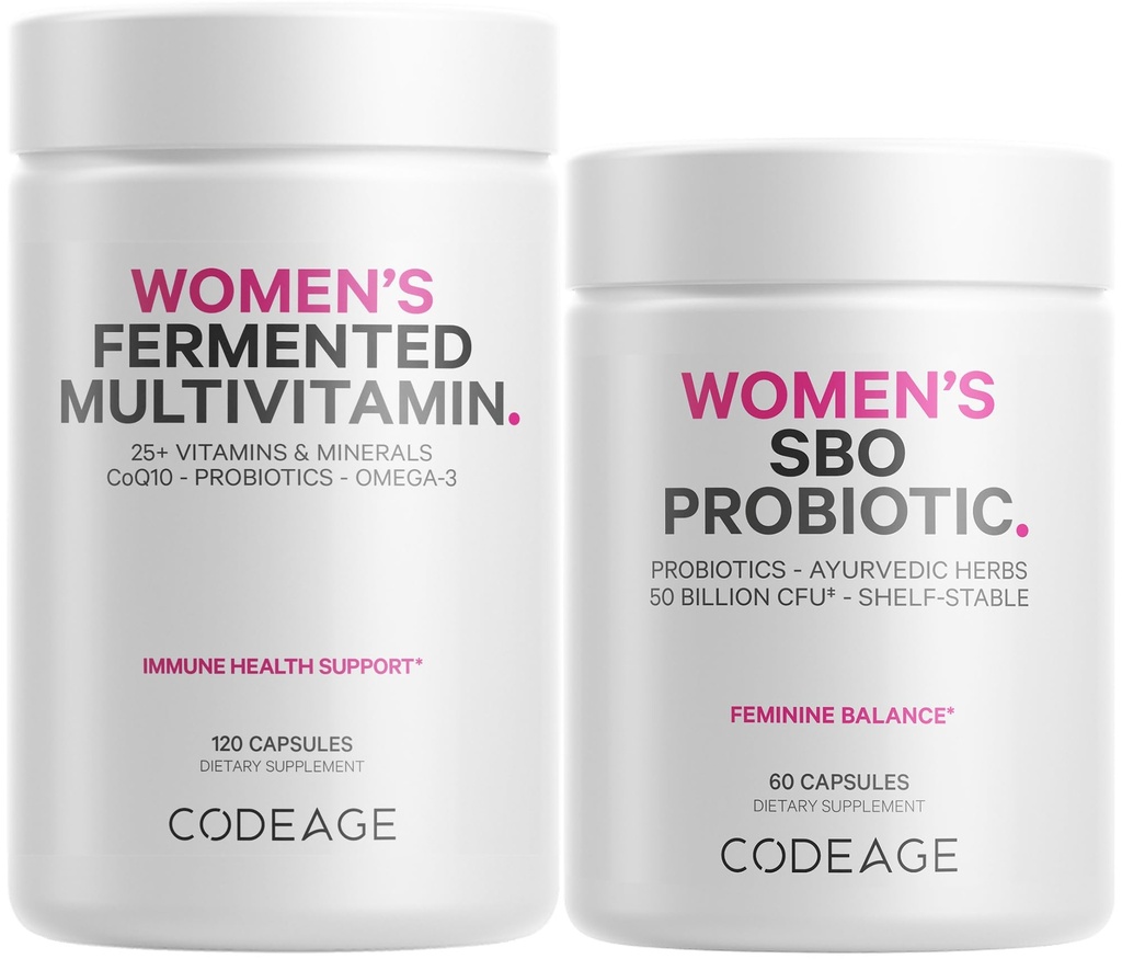Codeage Women's Multivitamin Bundle: Kvinnors Formel och kvinnors probiotiska dagliga vitaminer