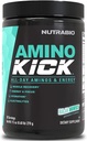 NutraBio Amino Kick - BCAA Powder med naturkoffein - Aminosyror Supplement för energi, Hydration & Recovery - BCAAs, Electrolytes & Aminosyror - Baja Burst, 30 portioner