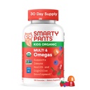 SmartyPants Organic Kids Multivitamin Gummies: Omega 3 (ALA), Vitamin D3, C, Vitamin B12, B6, A, K & Zink för Immune Support, Biotin, Vegetarian, Three Fruit Flavors, 120 Count (30 Day Supply)