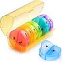Sukuos Large Weekly Pill Organizer 2 Times a Day, Daily Pill Box 7 Day Easy to Open with Double Protection, AM PM Pill Case for Medicine/Vitamin/Fish Oil/Supplements (gul)
