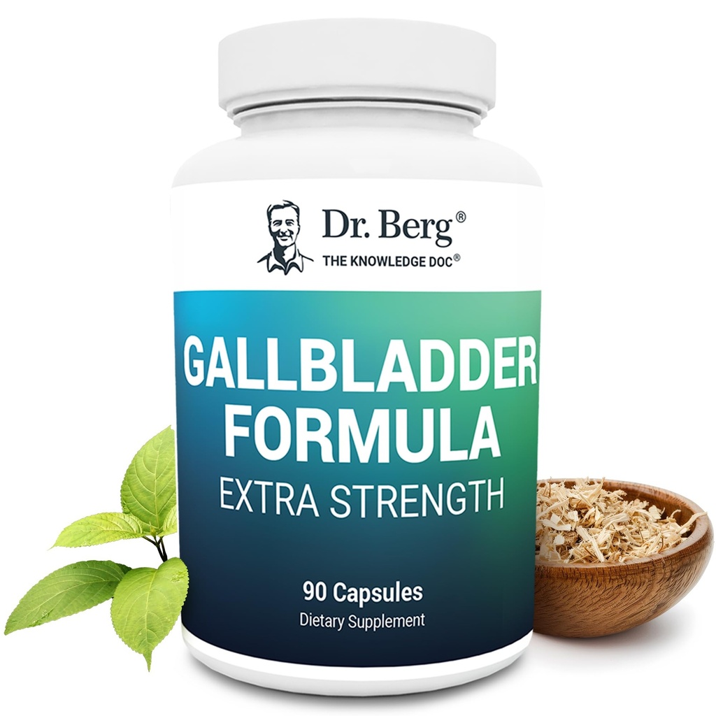 Dr Berg Gallbladder Formel Extra Styrka - med Ox Bile Powder och Conjugated Bile Acid - Digestive Enzymes Proprietary Blend - Full 45-Day Supply - 90 Vegetable Capsules