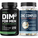 Testosteron Zink Komplex & 300mg DIM Supplement för Män för östrogen Metabolism och testosteron Support | Microbeadlet Zink Supplement (60 portioner) med DIM Komplex för Män (60 portioner)